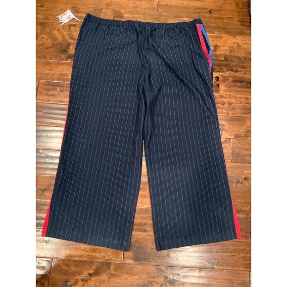 La Ligne X Target Wide-Leg Pants Size 4X Blue Red Pinstripe Elastic Waist NWT - Picture 7 of 7